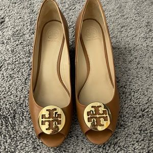 Tory Burch.  Claire Open Toe Wedge.  Size 8.5